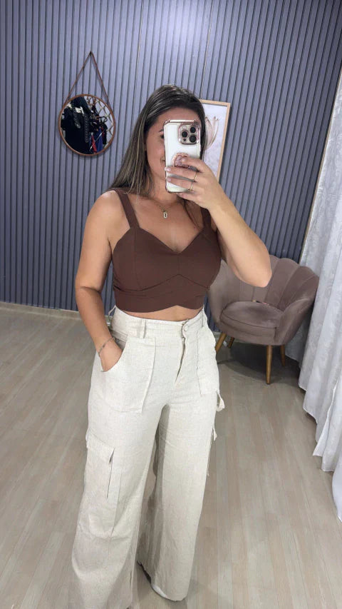 Pantalona carga linho