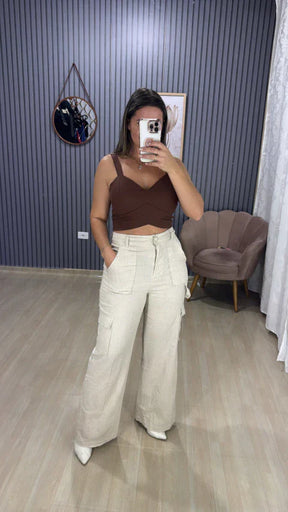 Pantalona carga linho