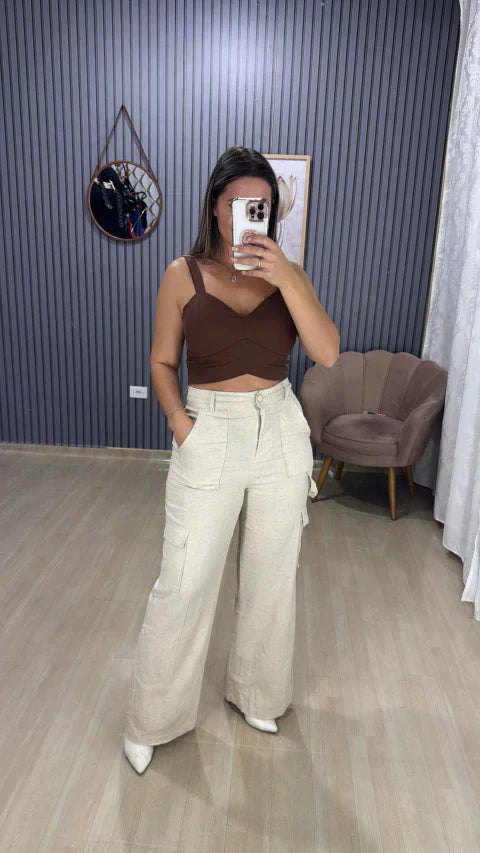 Pantalona carga linho