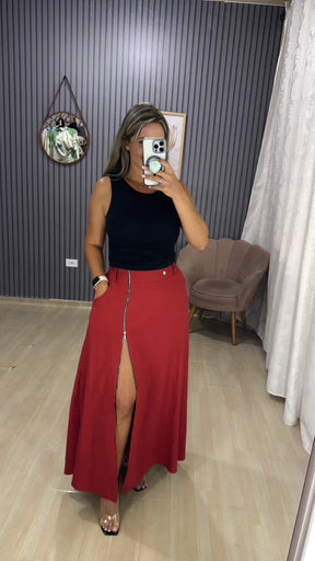 Saia Longa Zíper Bia