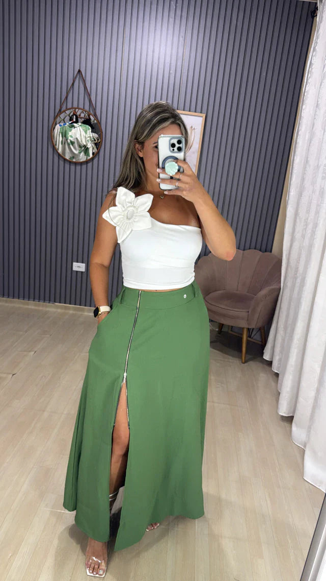 Saia Longa Zíper Bia