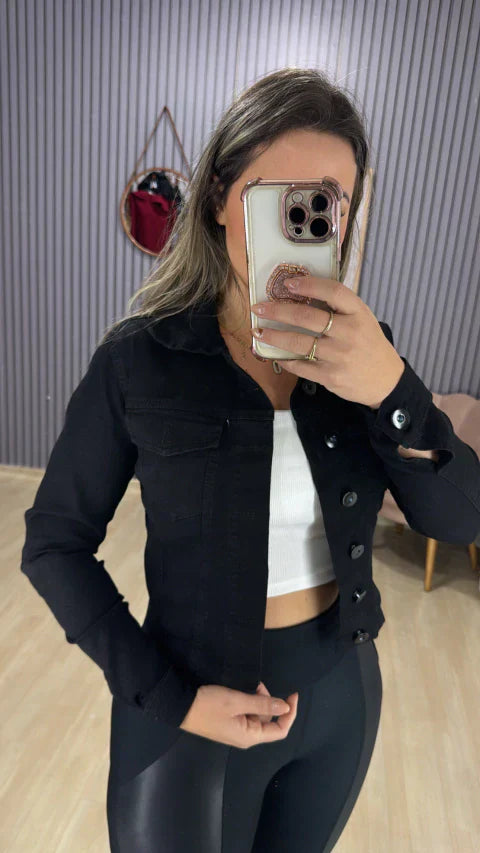 Jaqueta jeans preta